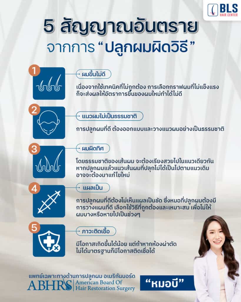 5 สัญญาณอันตราย จากการปลูกผมผิดวีธี ปลูกผมไม่ขึ้น