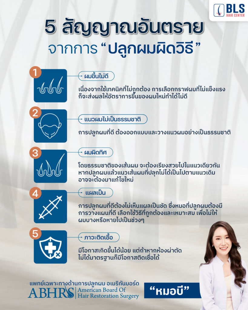 5 สัญญาณอันตราย จากการ " ปลูกผมผิดวิธี " | ปลูกผมถาวร