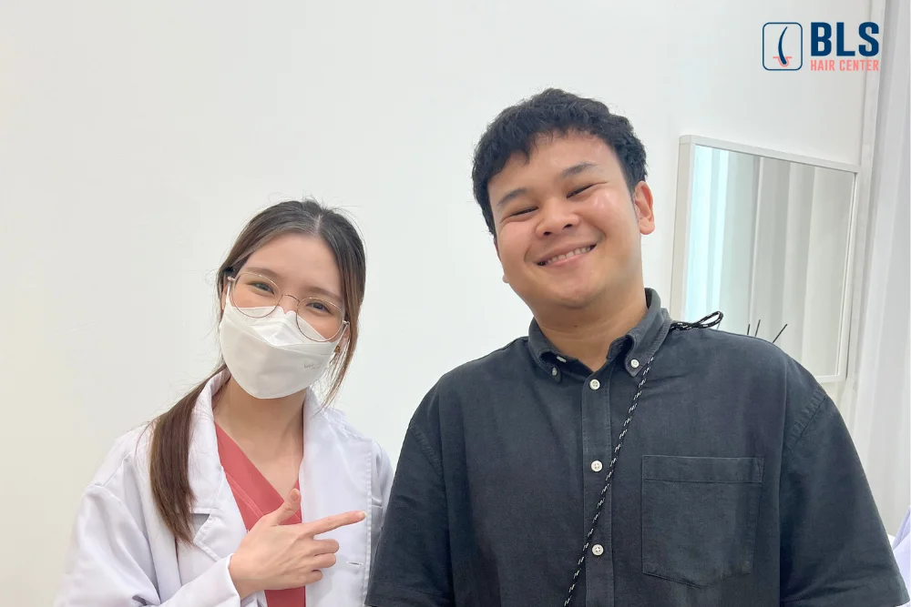 คนไข้ปลูกผมถาวรกับหมอเบส ที่ BLS Hair Center