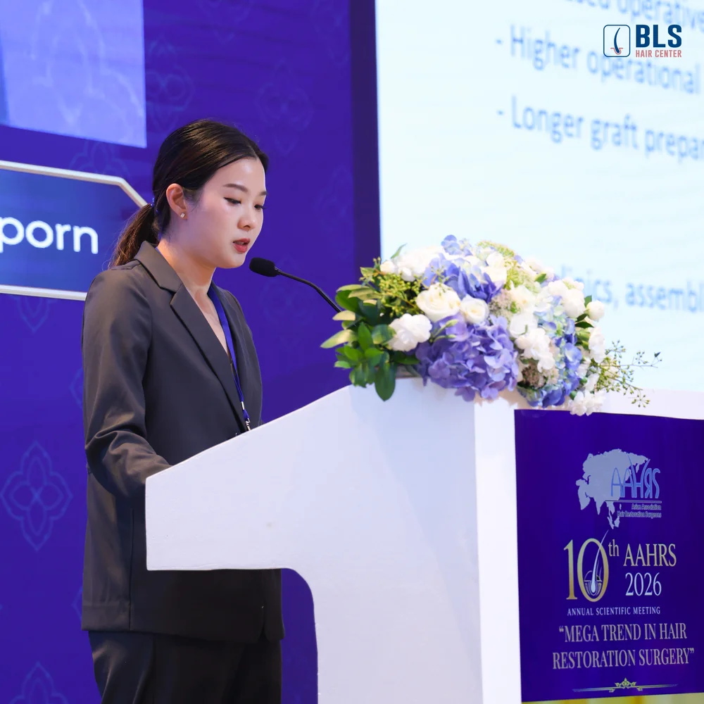 หมอฝน ปลูกผม BLS Hair Center บรรยายในงาน AAHRS 2026
